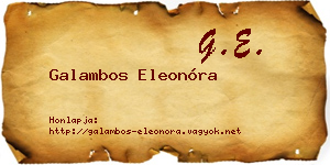 Galambos Eleonóra névjegykártya